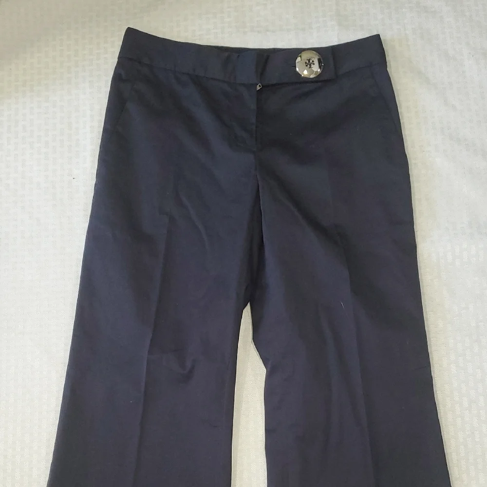 NWT Tory Burch Blue Wide-Leg Trousers Office Board Room Dress Pants Size 2 - Picture 2 of 16